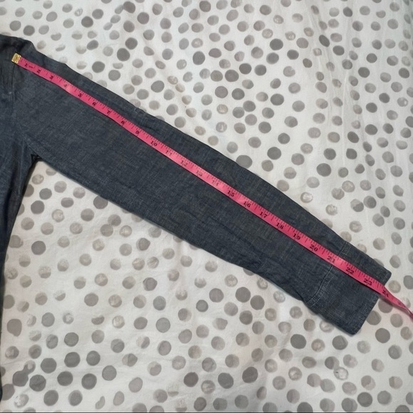 J. Crew Factory Chambray 3/4 Roll Tab Sleeve Button Down Top Size XS - Picture 11 of 11